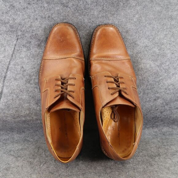 Sandro Moscoloni Shoes Mens 11 Oxford Cap Toe Classic Leather Dress Formal Brown - Picture 6 of 14